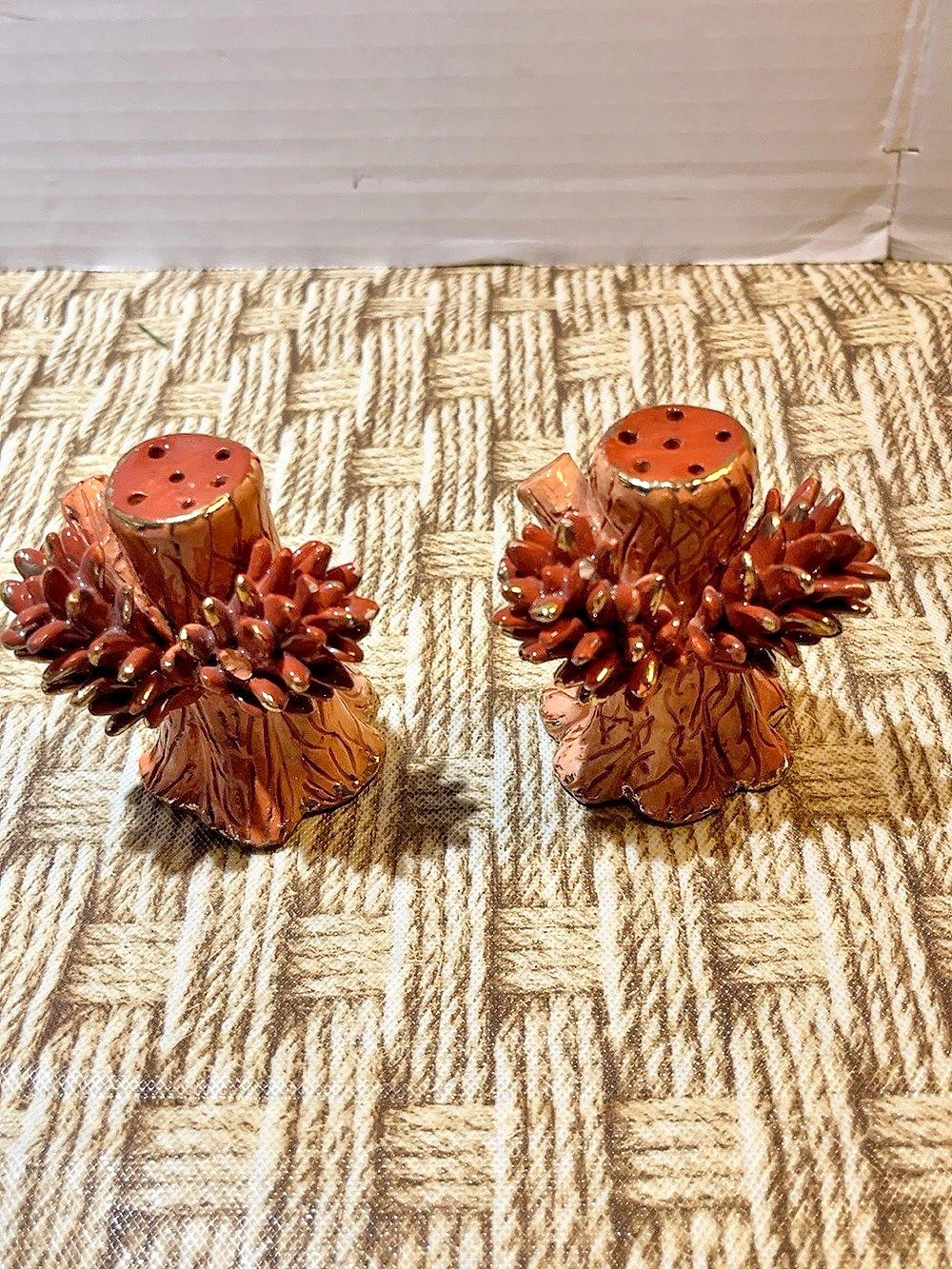 Vintage Pine Cone Salt & Pepper Shakers